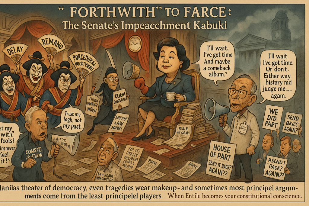 “Forthwith” to Farce: How the Senate is Killing Impeachment—And Why Enrile’s Right (Even If You Can’t Trust&nbsp;Him)