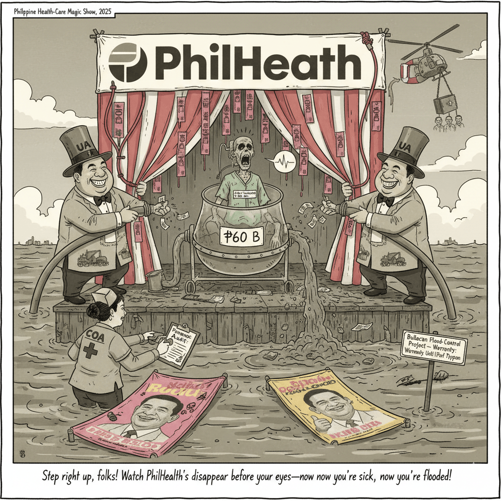 PhilHealth’s ₱60-Billion Vanishing Act: Now You’re Sick, Now You’re Flooded