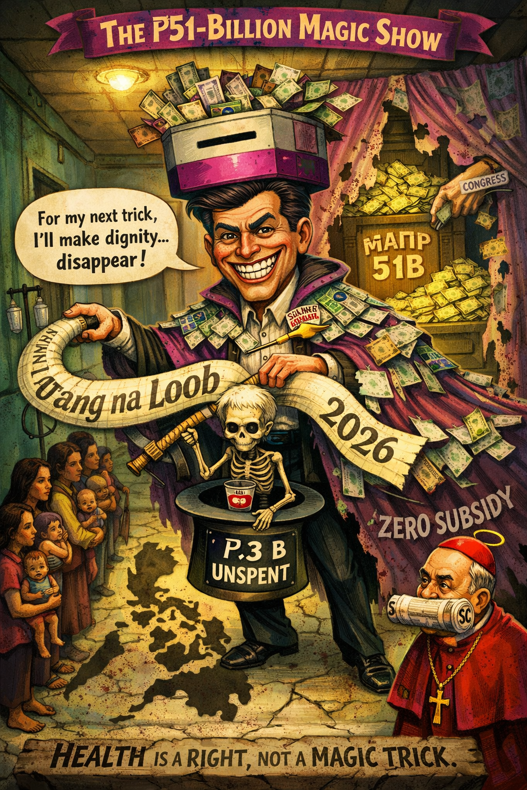Suansing Defends the Indefensible: ₱51 Billion for Patronage, Zero for PhilHealth—Because Dignity is&nbsp;Overrated