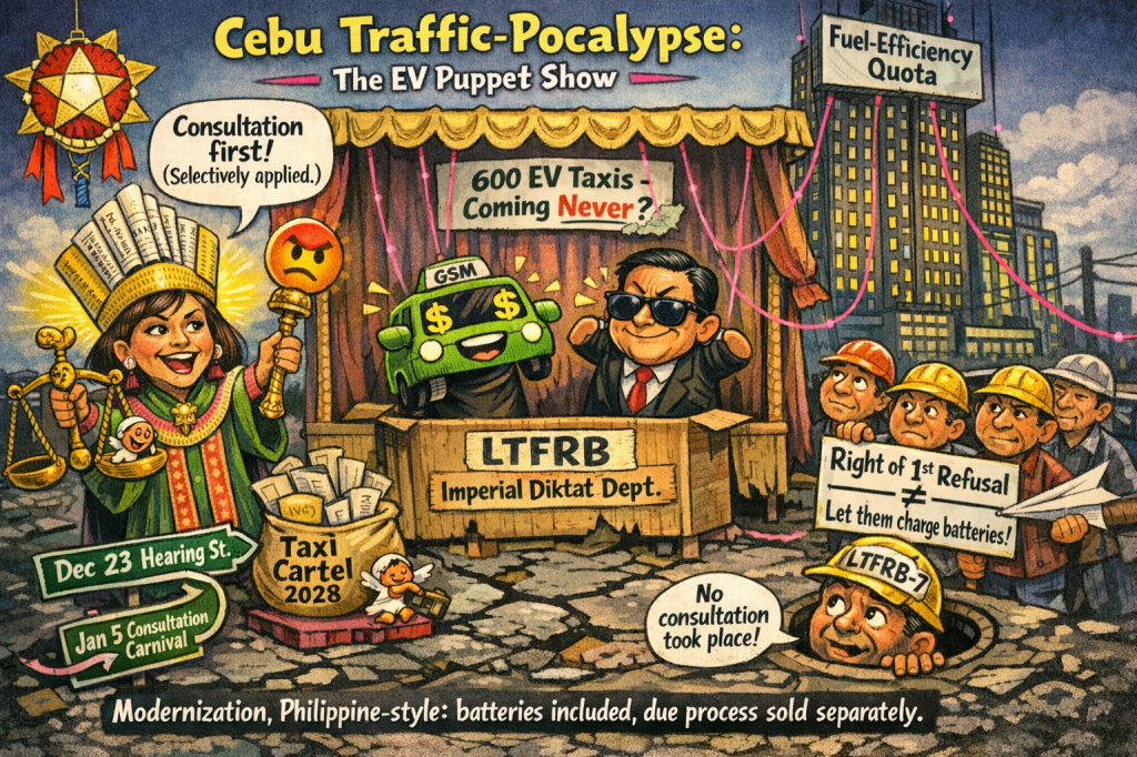 LTFRB Bows to Baricuatro’s Outrage: EV Taxi Rollout Paused, Consultation Carnival Scheduled for&nbsp;January