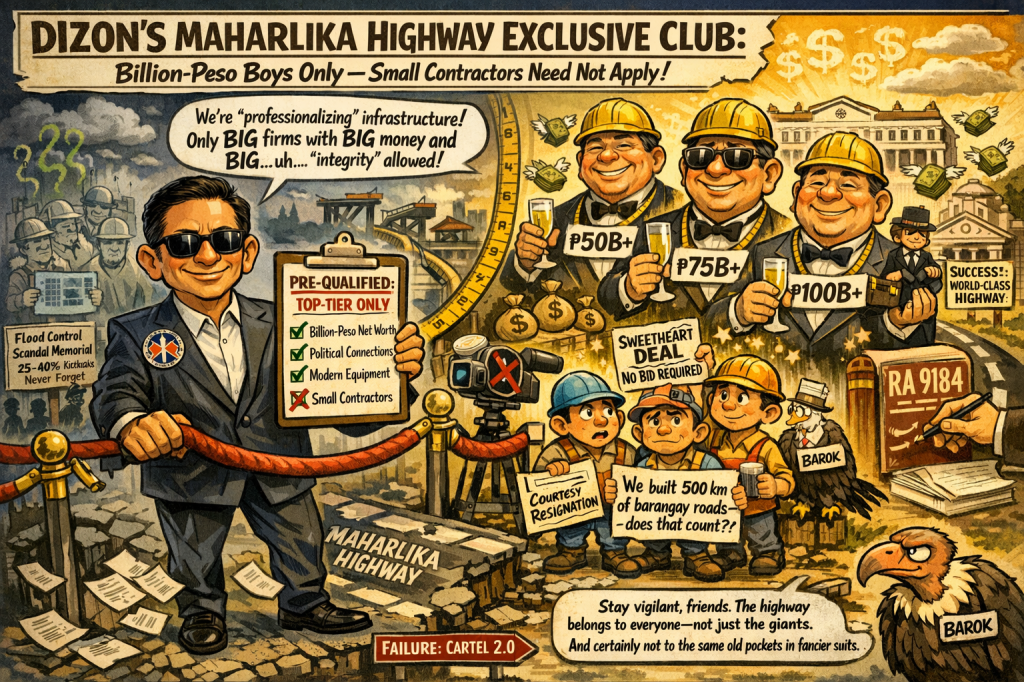 Dizon’s Maharlika Highway Exclusive Club: Only Billion-Peso Boys Allowed (Small Contractors Need Not&nbsp;Apply)