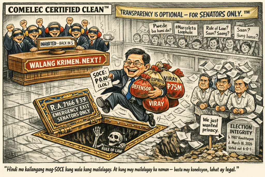 Comelec’s New Rule: Hide the Cash, Blame the Donors, Call It&nbsp;Legal