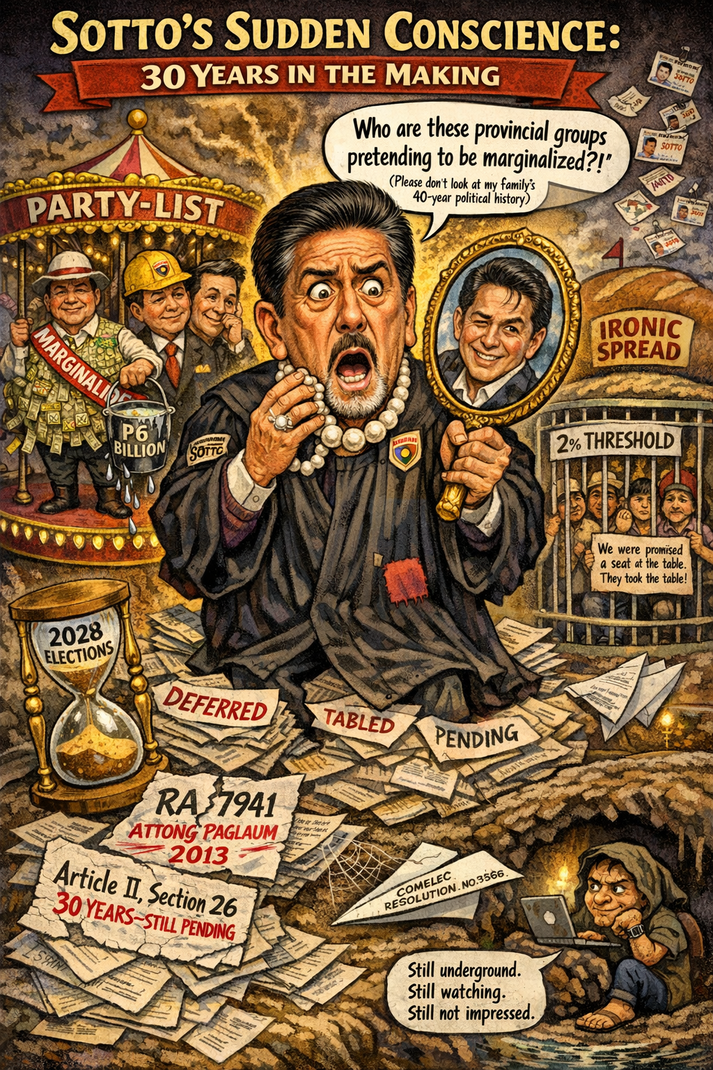 Tito Sotto Discovers Party-List Abuse… After 30 Years of Profiting From&nbsp;It