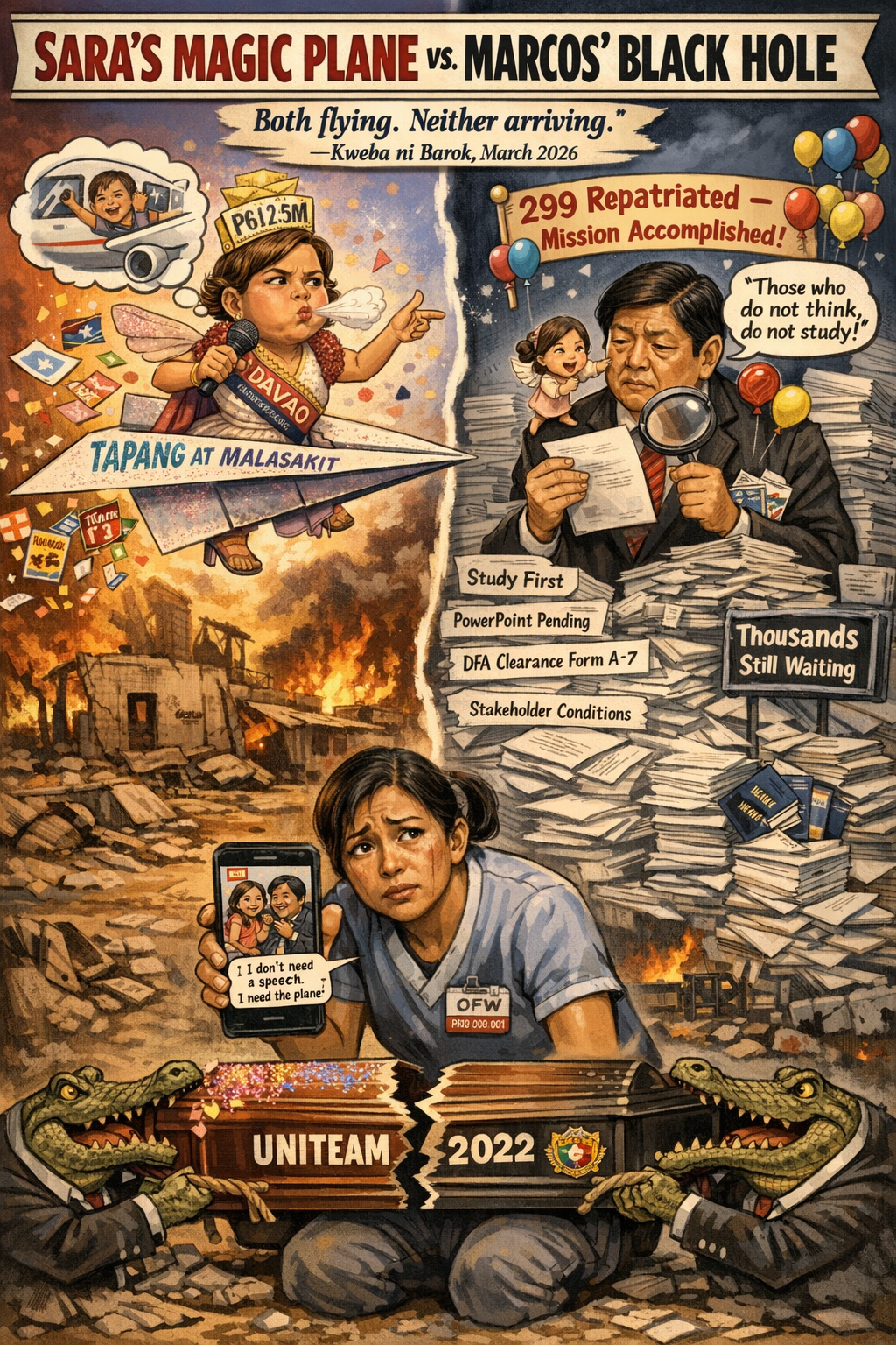 Sara’s Magic Plane Fantasy vs. Marcos’ Bureaucratic Black Hole: Who Screws OFWs&nbsp;Worse?