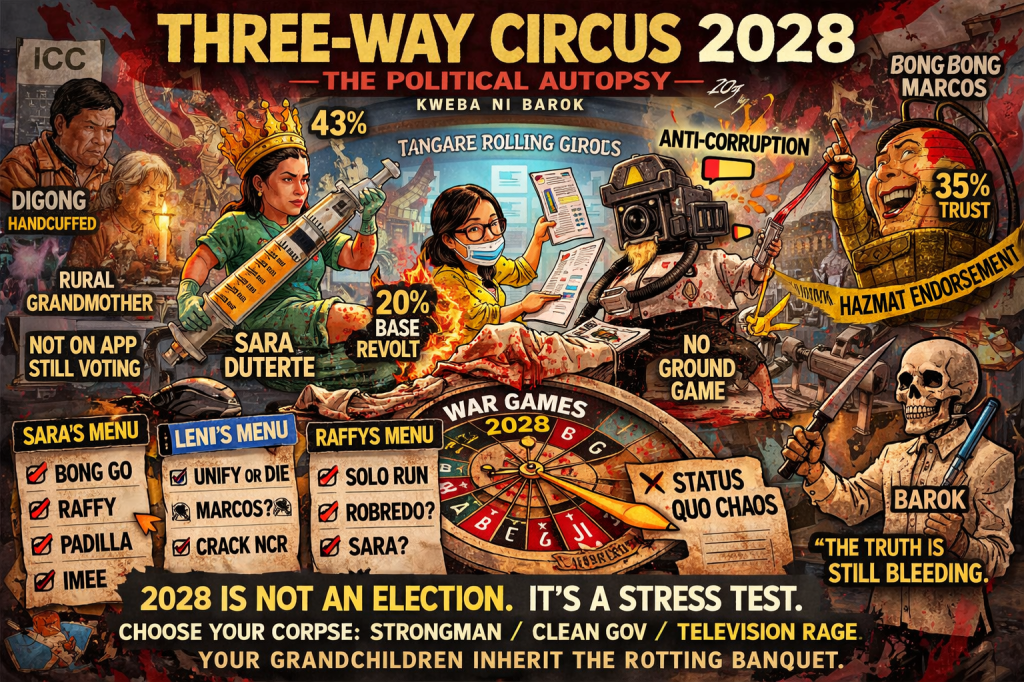 Three-Way Circus 2028: Sara, Leni & Tulfo Walk Into a Poll…
