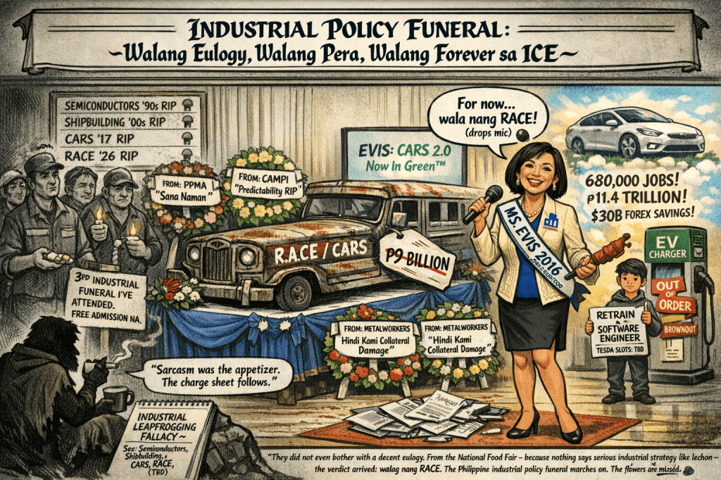 DTI Kills RACE, Bets on EVs: Another Philippine Industrial Policy Funeral?