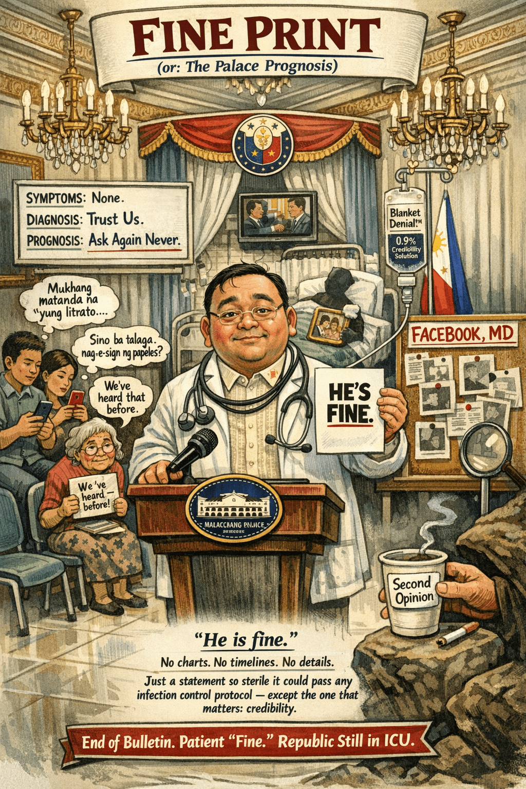 MALACAÑANG MEDICAL BULLETIN: PATIENT IS ‘FINE,’ SYMPTOMS INCLUDE&nbsp;DENIAL