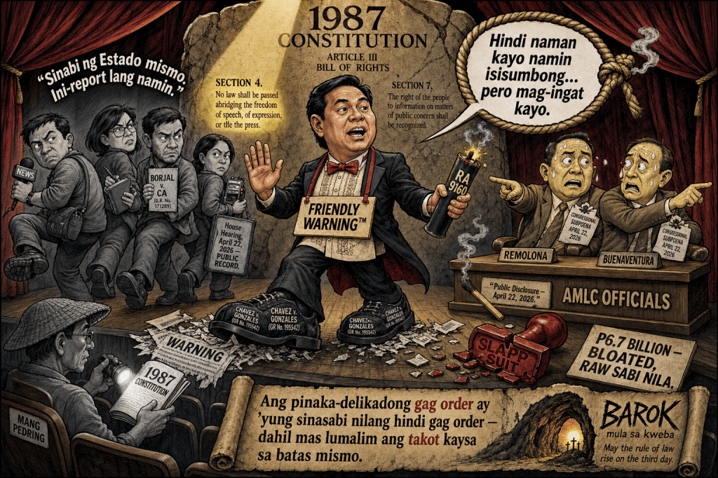 Carpio’s Media Gag Order Backfires: When “Warning” Becomes the Real&nbsp;Crime