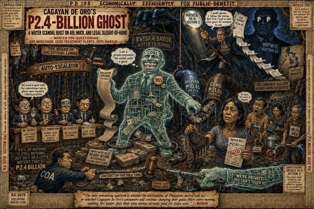 Cagayan de Oro’s ₱2.4-Billion Water Ghost: Muck, Middlemen, and Legal Extraction