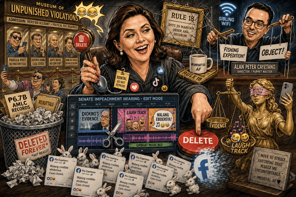 Gavel, Giggle, Delete: Pia Cayetano’s Facebook Farce and the Impartiality&nbsp;Vacuum