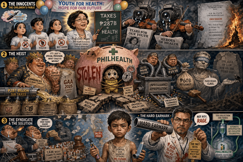 PhilHealth Heist 2.0: Youth Used as Human Shields for Sin Tax Swindle