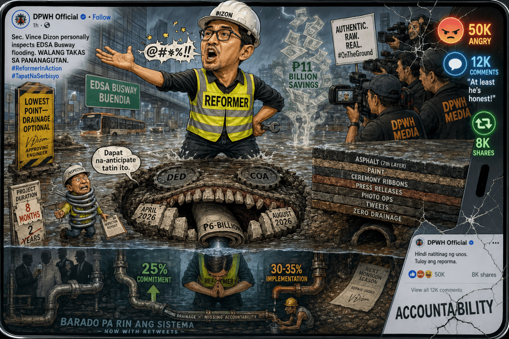 The Pothole Receipt: Vince Dizon, the EDSA Fiasco, and the Art of Curated&nbsp;Outrage