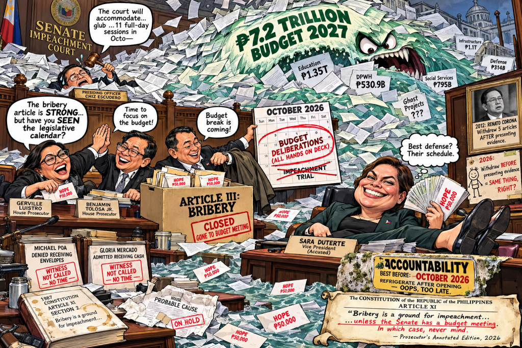 The ₱7.2-Trillion Alibi: How Sara Duterte’s Prosecutors Plan to Drop Bribery Because of a Budget&nbsp;Meeting