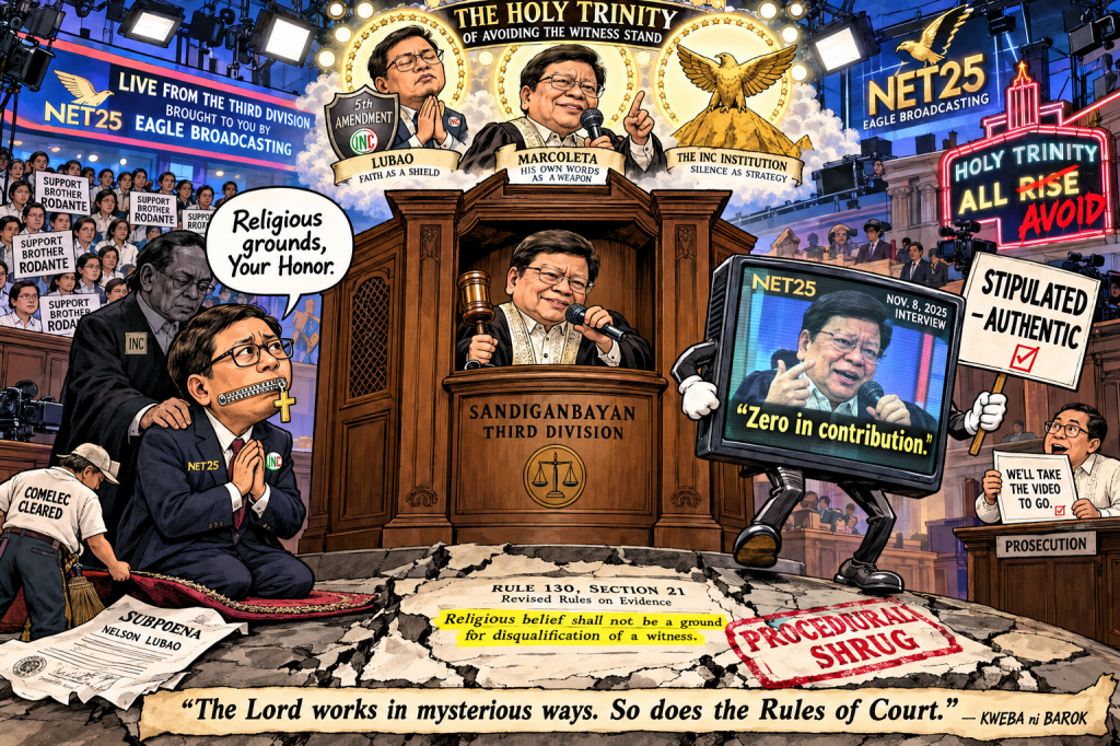 Marcoleta, Lubao, and the INC: The Holy Trinity of Avoiding the Witness&nbsp;Stand