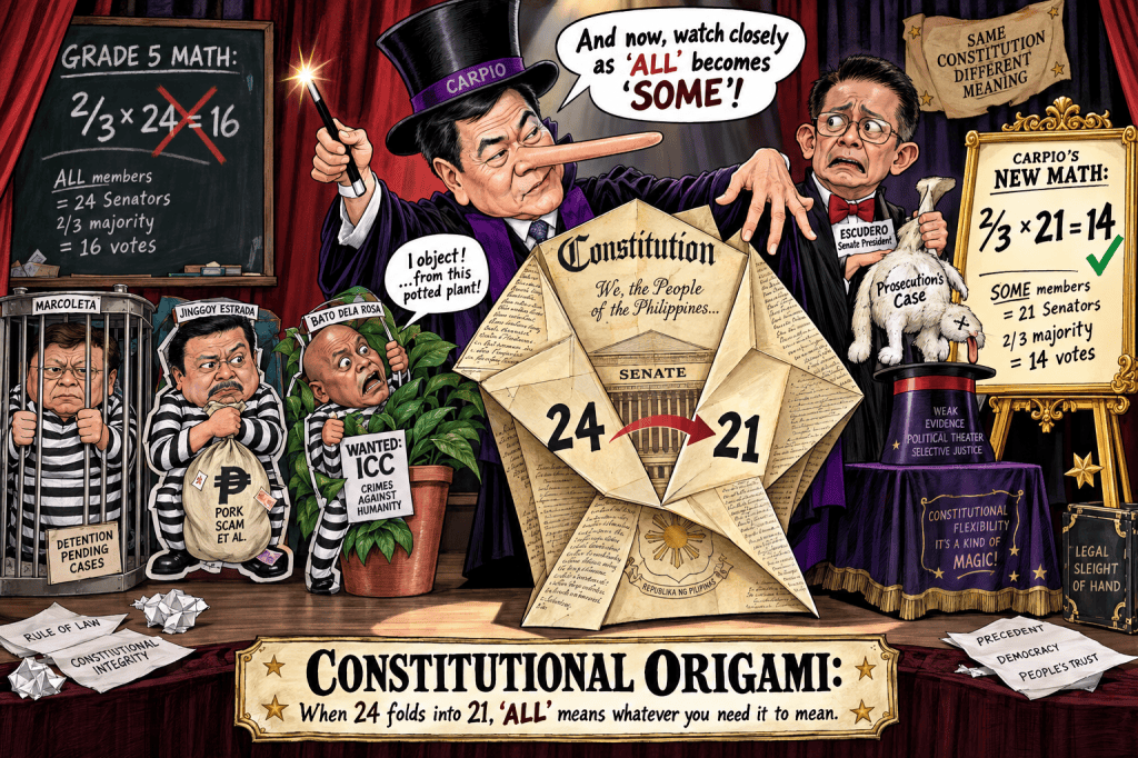 CONSTITUTIONAL ORIGAMI: HOW CARPIO TURNED 24 SENATORS INTO 21