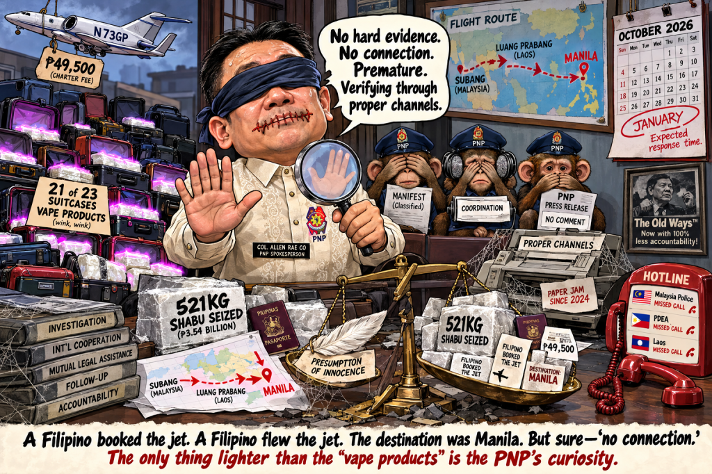 A Learjet, 521 Kilos of Shabu, and a PNP Spokesperson Playing Hide-and-Seek