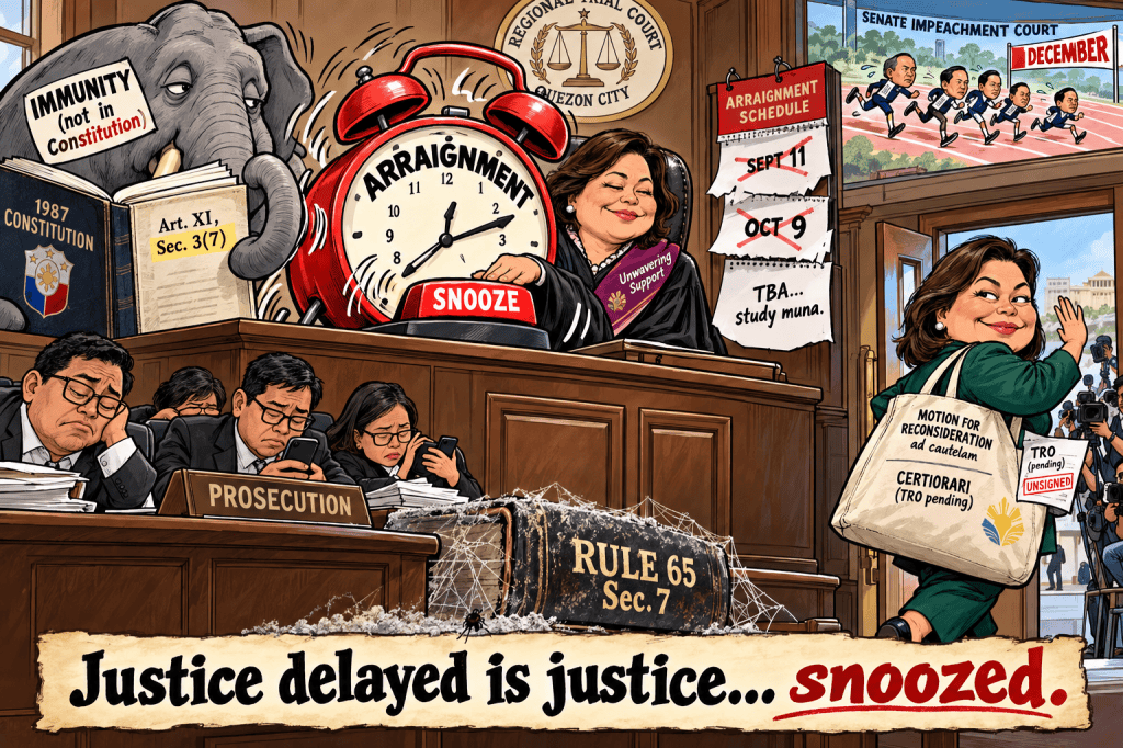 The Queen of Postponements: Sara Duterte’s Arraignment and the Fine Art of Buying&nbsp;Time