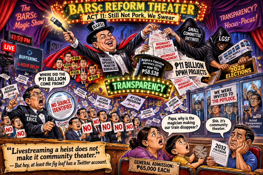 Midnight Amendments, Morning Vote: How Erice Exposed the House’s ₱11-Billion Budget Magic Trick and the BARSc Livestream That Fooled&nbsp;Nobody