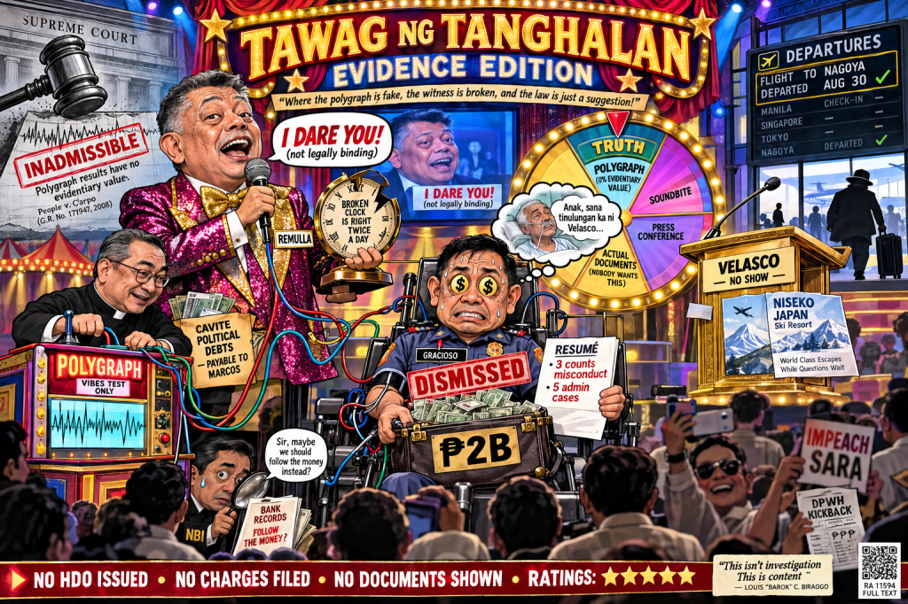 Remulla’s Polygraph Theater: How a Dismissed Cop, a Priest, and ₱2 Billion Exposed the Farce