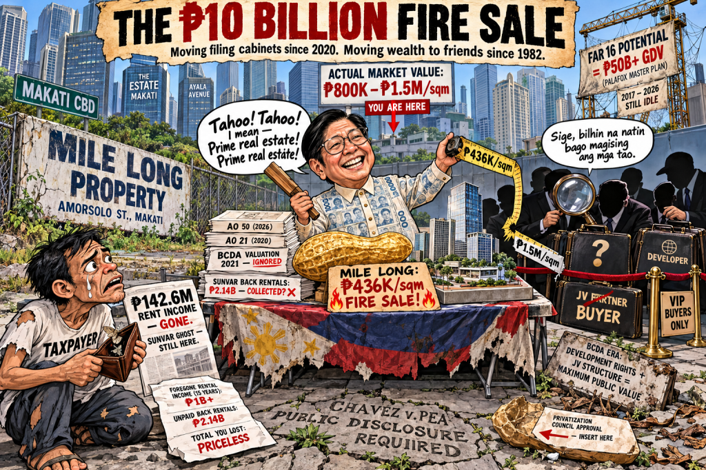 The ₱10 Billion Fire Sale: How the Marcos Admin Is Selling Makati’s Crown Jewel for Peanuts