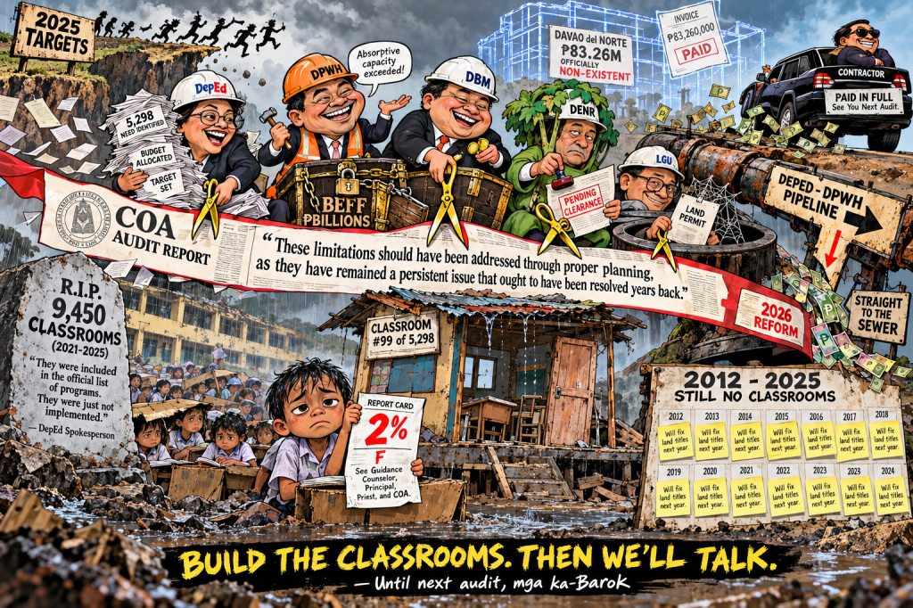 The 2% Classroom Catastrophe: COA Finds the DepEd-DPWH Pipeline Is Basically a Sewer