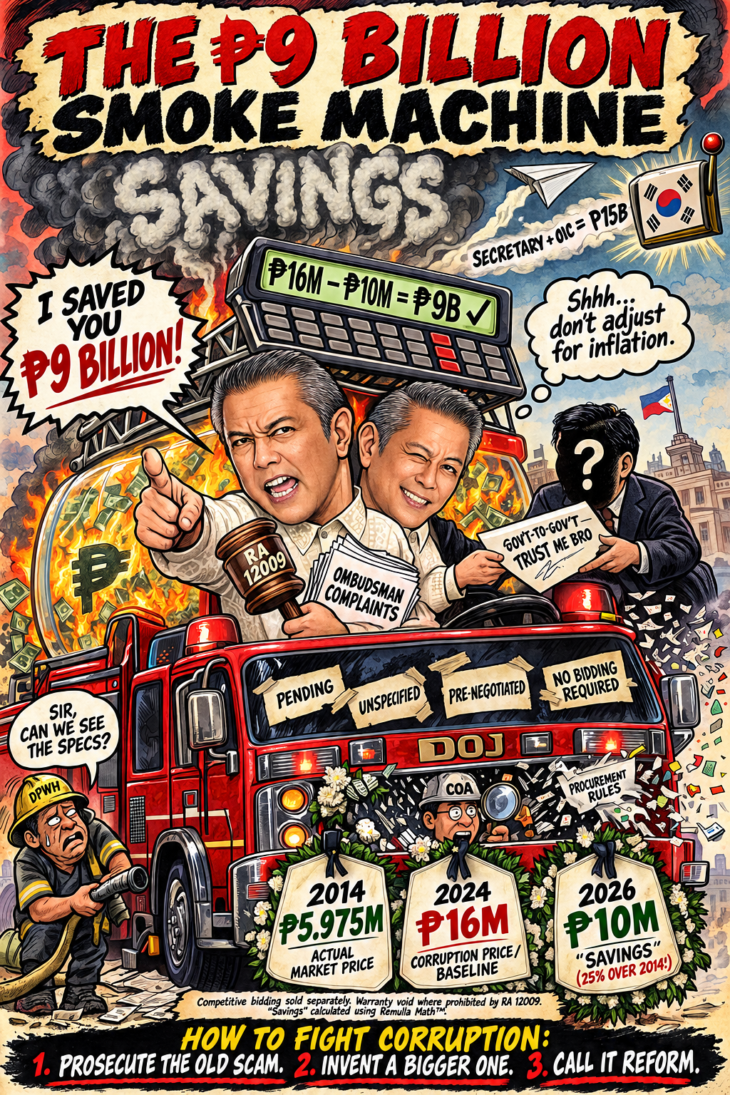 ₱9 Billion in ‘Savings’? DILG’s Fire Truck Deal Smells Like Smoke