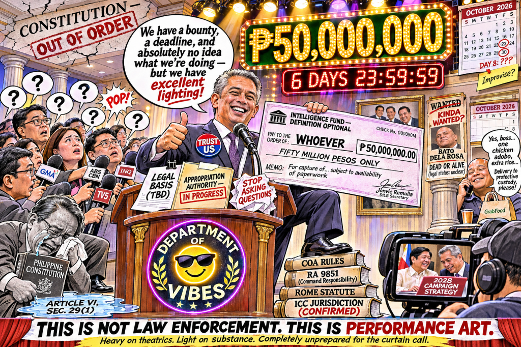 The P50-Million Question: Malacañang Has a Bounty, a Deadline, and Absolutely No Idea What It’s Doing