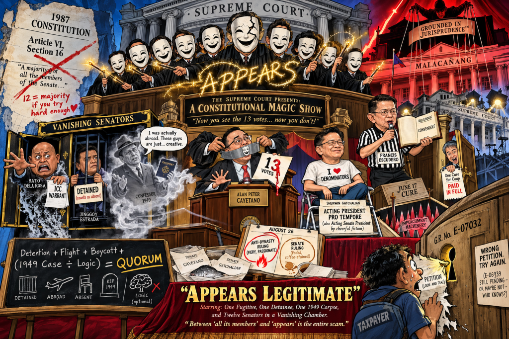 Twelve Senators, One Vanishing Vote, and a Court That Calls a Coup&nbsp;“Jurisprudence”