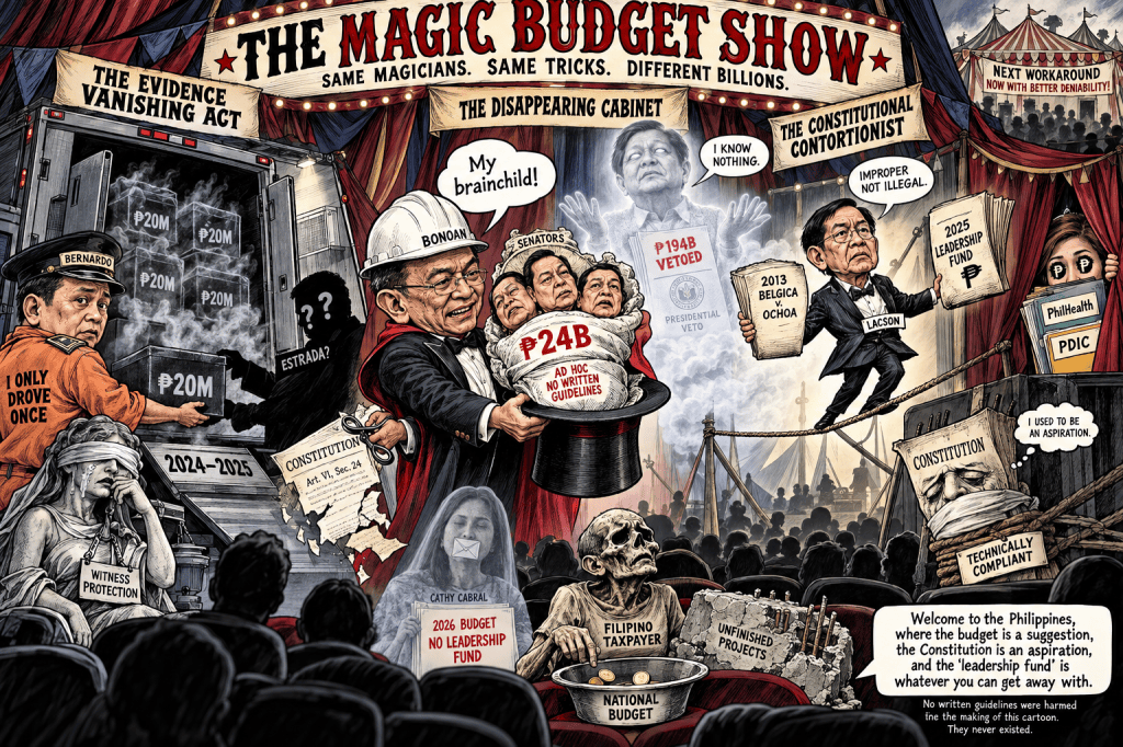 The ₱1-Billion “Leadership Fund”: A Masterclass in Creative Budgeting, Selective Memory, and the Art of Not Knowing&nbsp;Anything